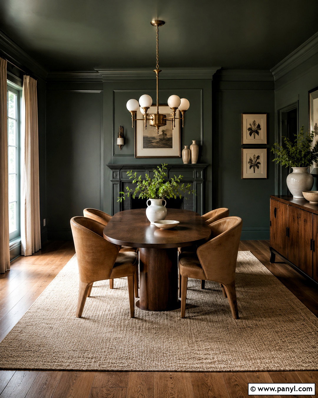 Forest Green Dining Room Walls And Ceiling - 20 dark walls and ceiling ideas