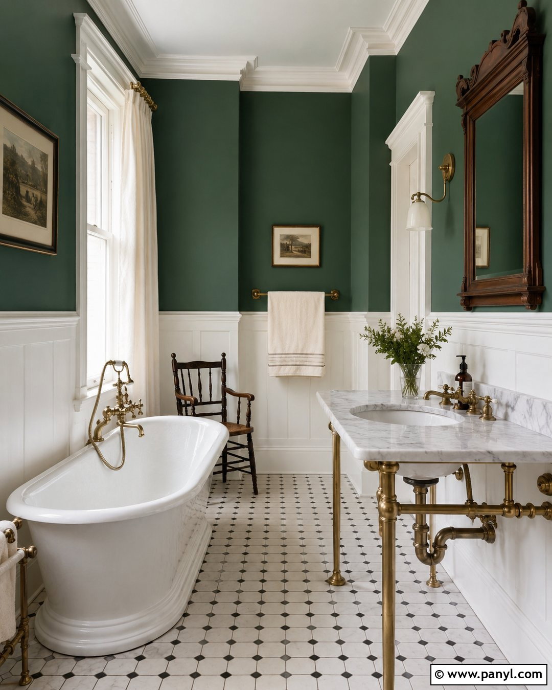 Forest Green Edwardian Bathroom - 20 Vintage Bathroom With Green Walls