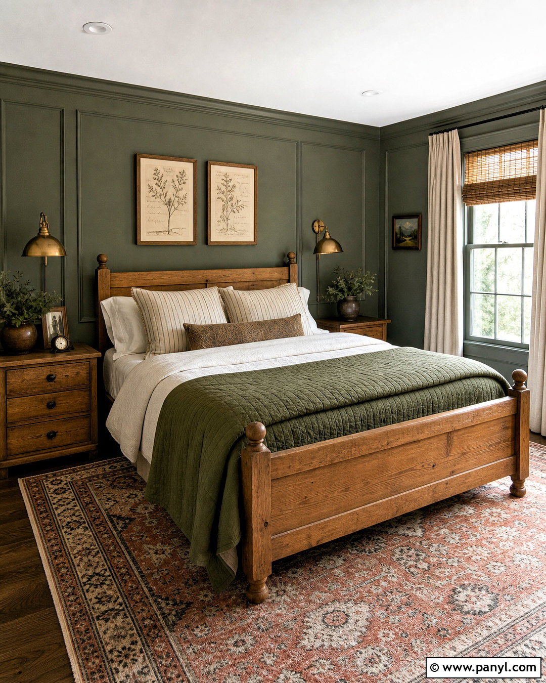 Forest Green Farmhouse Bedroom - 20 farmhouse bedroom paint colors