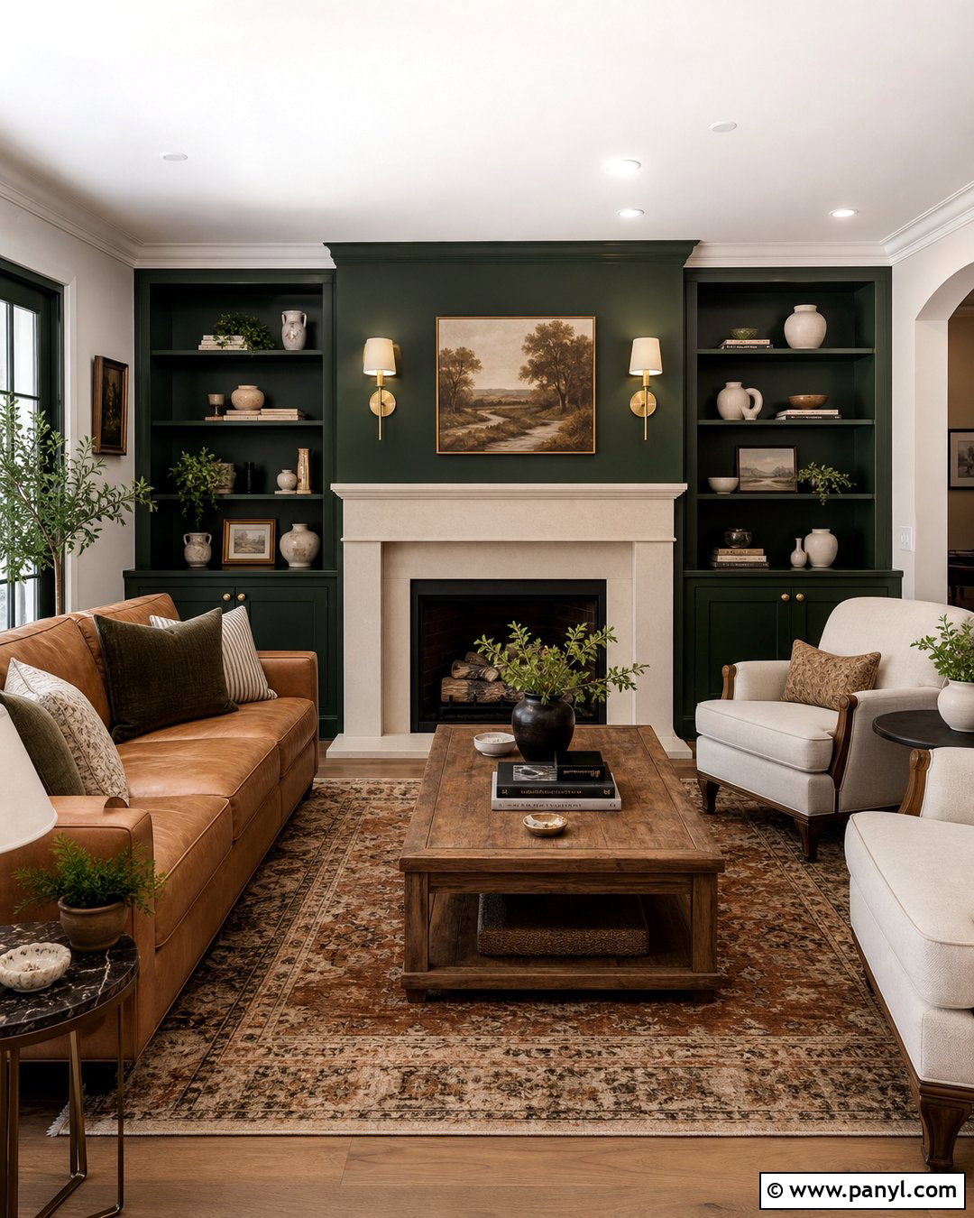 Forest Green Fireplace Accent Wall - 30 Accent Wall Green Ideas
