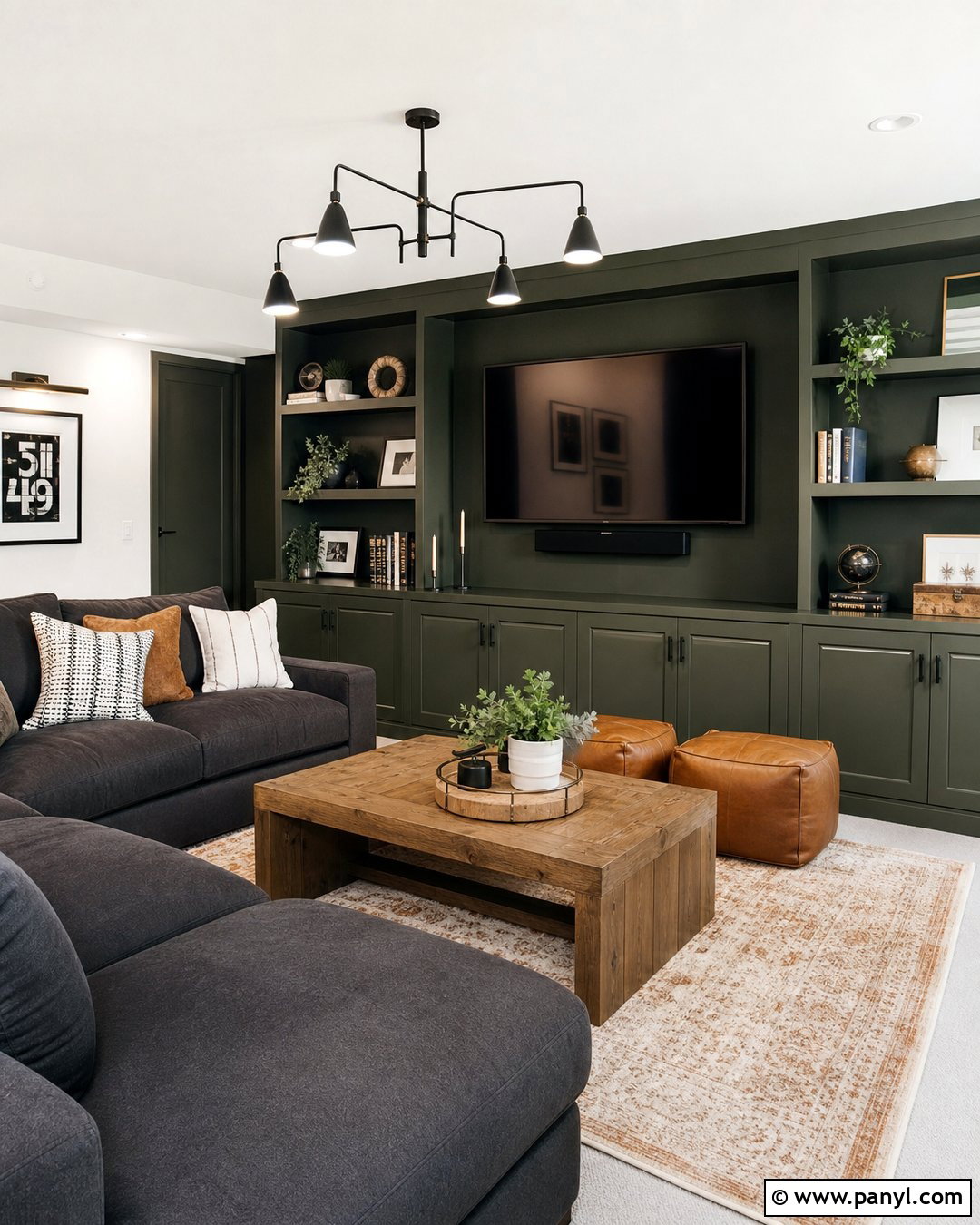 Forest Green Game Room Painted Wall - 20 Room One Wall Painted Ideas