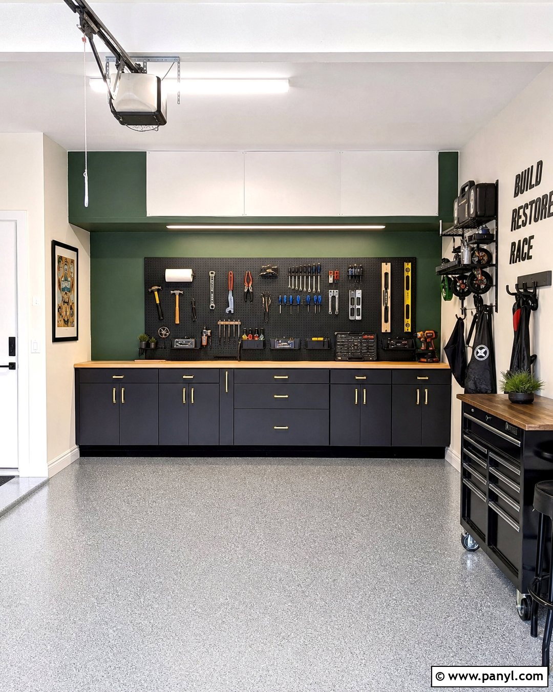Forest Green Garage Accent Wall - 35 Garage Walls Paint Colors