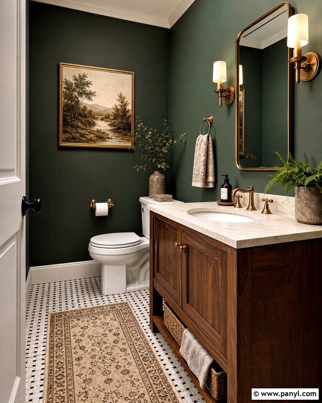Forest Green Half Bathroom - 20 half bathroom paint ideas
