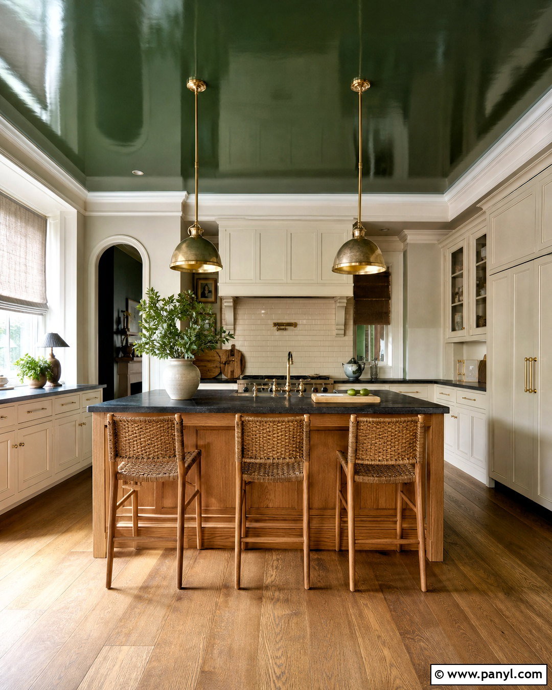 Forest Green High Gloss Kitchen Ceiling - 20 high gloss ceiling ideas