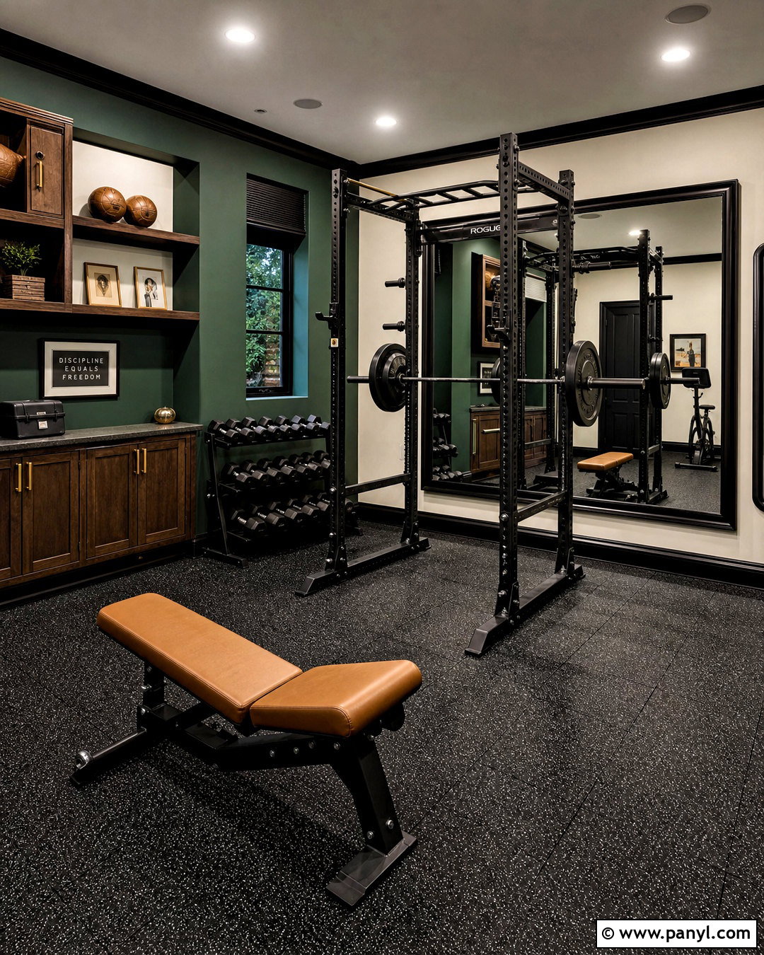 Forest Green Home Gym - 20 home gym colors paint ideas