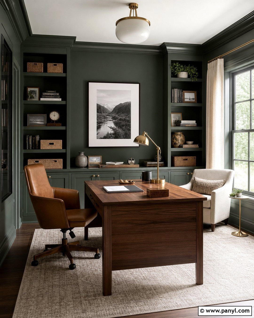 Forest Green Home Office Walls - 25 Forest Green Wall Color Ideas
