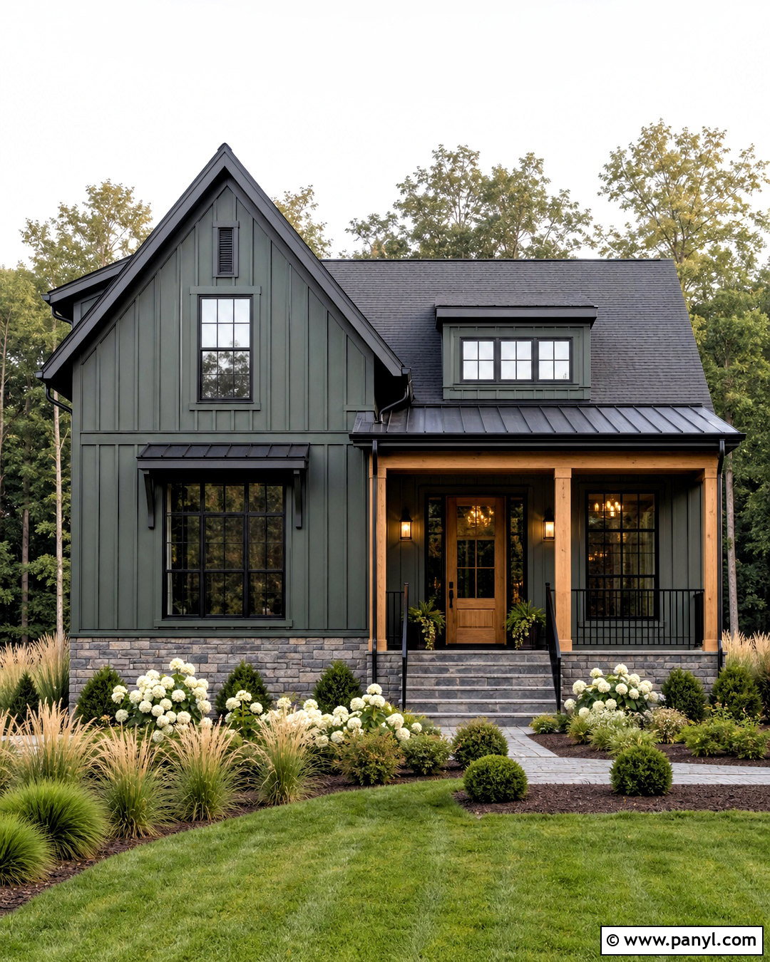 Forest Green House Color With Black Accents - 20 house color ideas