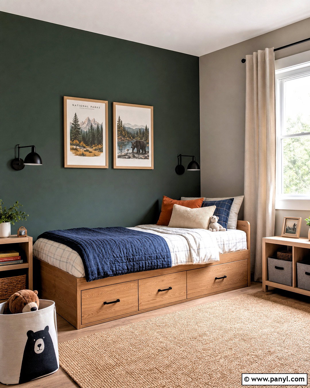 Forest Green Kids Room - 20 kids room wall color ideas