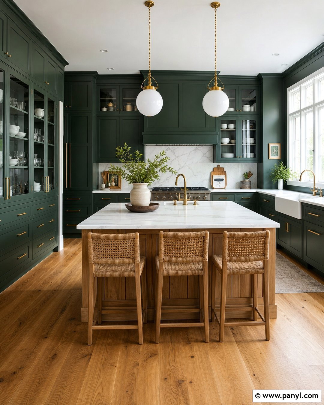 Forest Green Kitchen Cabinets With Green Walls - 20 Kitchen Cabinets Matching Wall Color Ideas