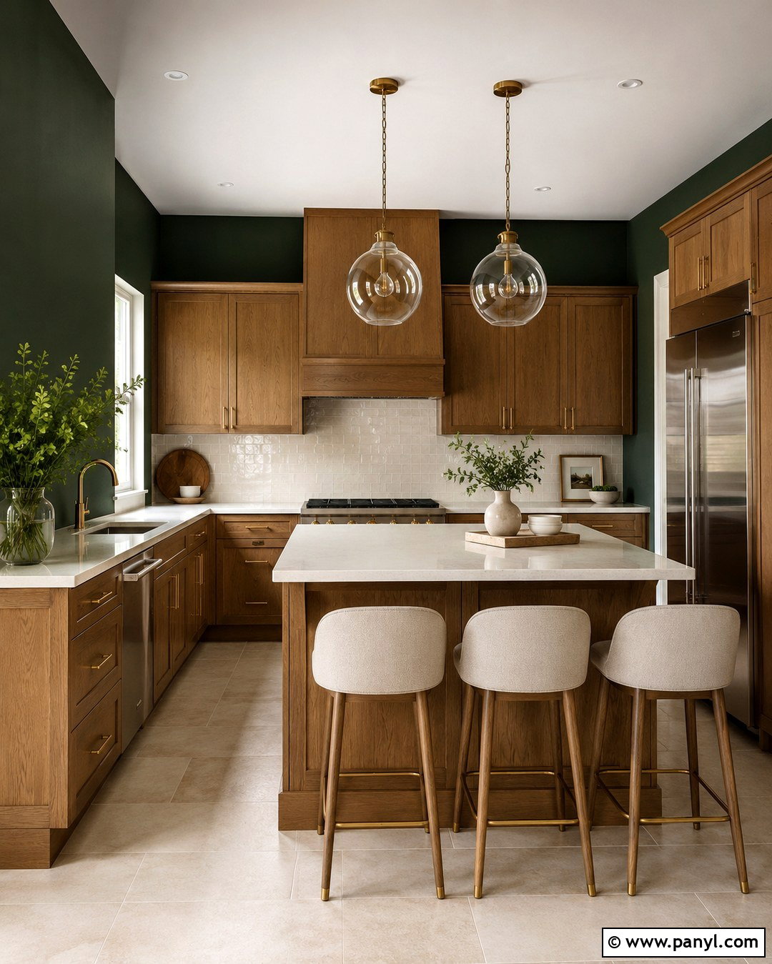 Forest Green Kitchen Walls - 20 Kitchen Wall Colours With Oak Cabinets