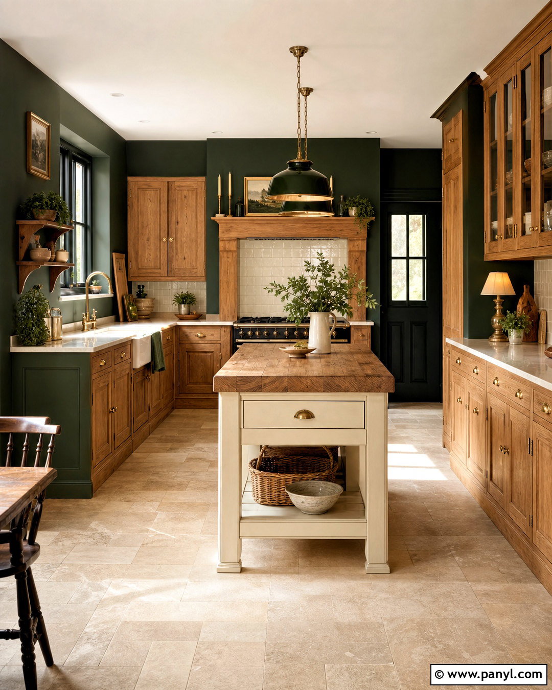 Forest Green Kitchen With Oak Cabinets - 20 kitchen paint colors with oak cabinets