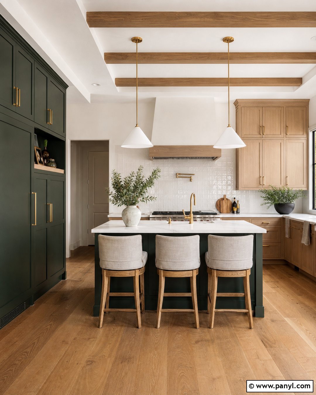 Forest Green Kitchen With Wood Cabinets - 25 Kitchen Colors With Wood Cabinets