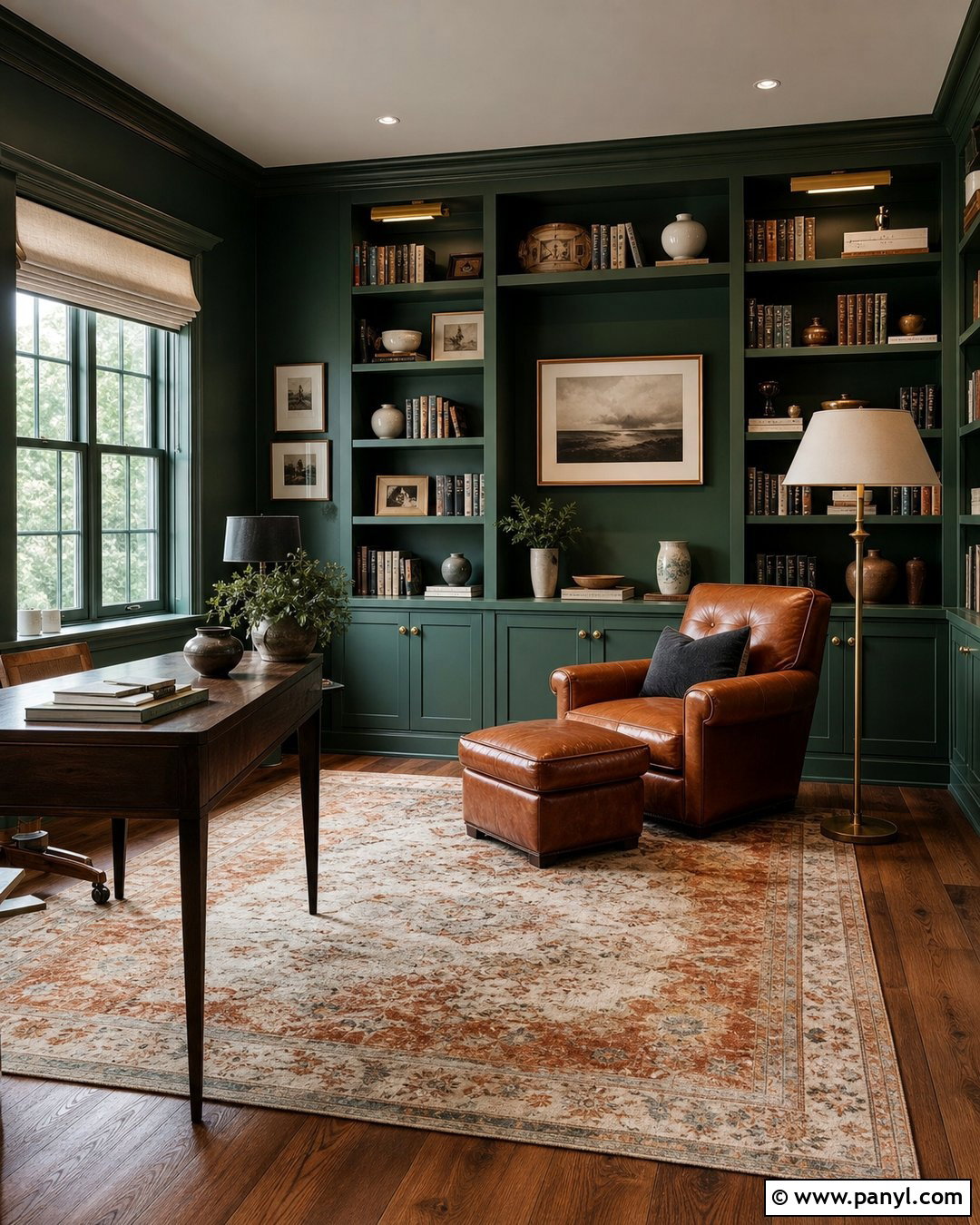 Forest Green Library Wall Color - 25 Home Interior Wall Colors