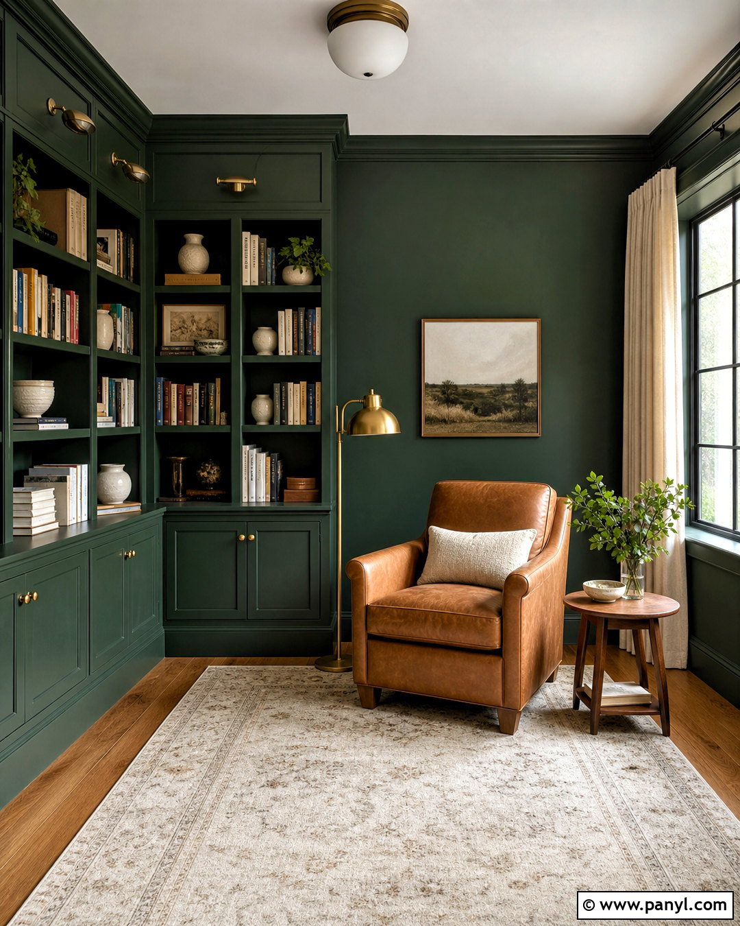 Forest Green Library Wall Paint - 20 room wall paint ideas