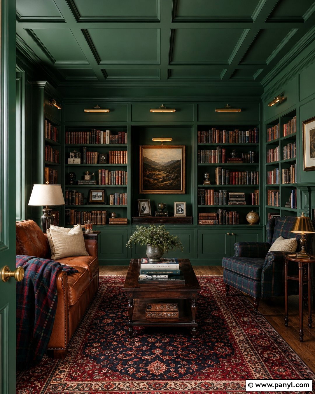 Forest Green Library Walls And Ceiling - 30 green walls and ceiling ideas