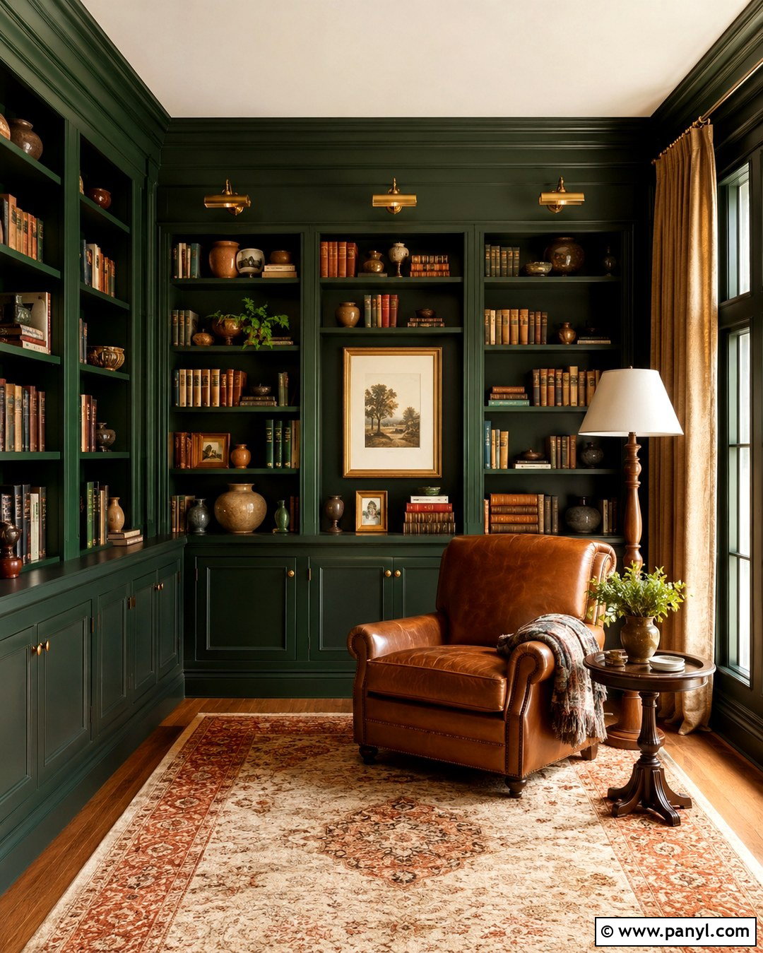 Forest Green Library - 20 Painted Wall Colors