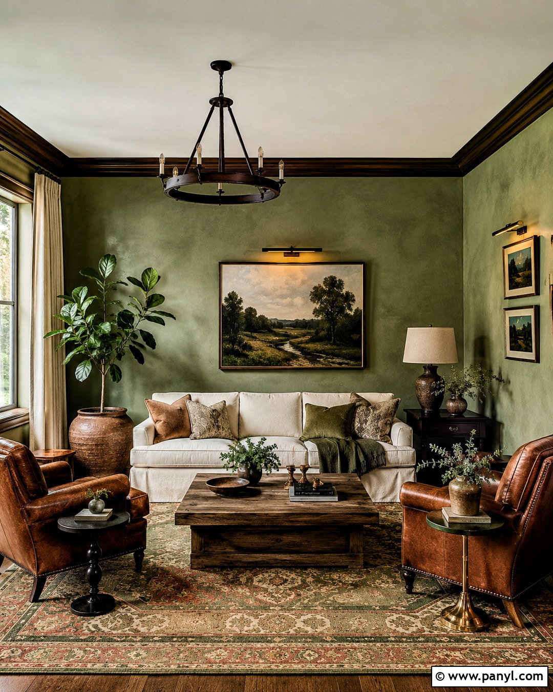 Forest Green Lime Plaster Living Room - 20 lime plaster walls