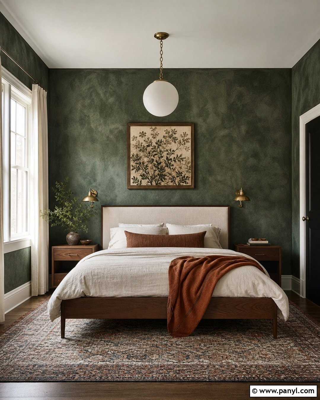 Forest Green Limewash Bedroom - 50 Limewash Walls