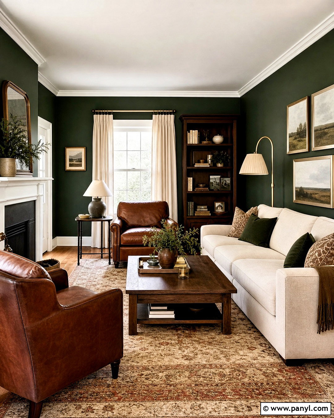Forest Green Living Room - 20 green room aesthetic ideas