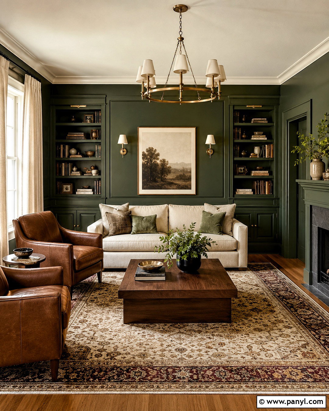 Forest Green Living Room - 20 paints for home living rooms