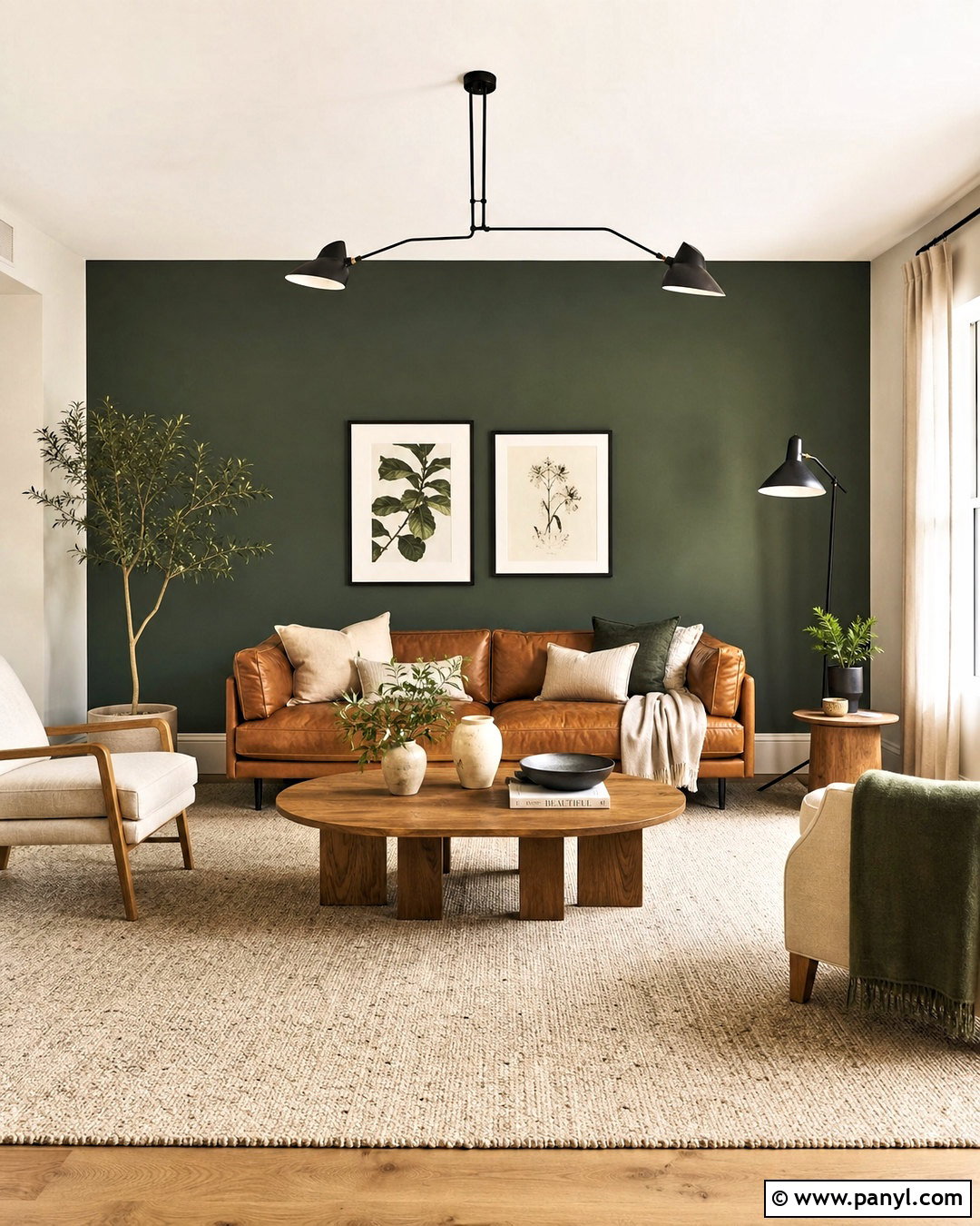 Forest Green Living Room Accent Wall - 20 accent wall colors living room ideas