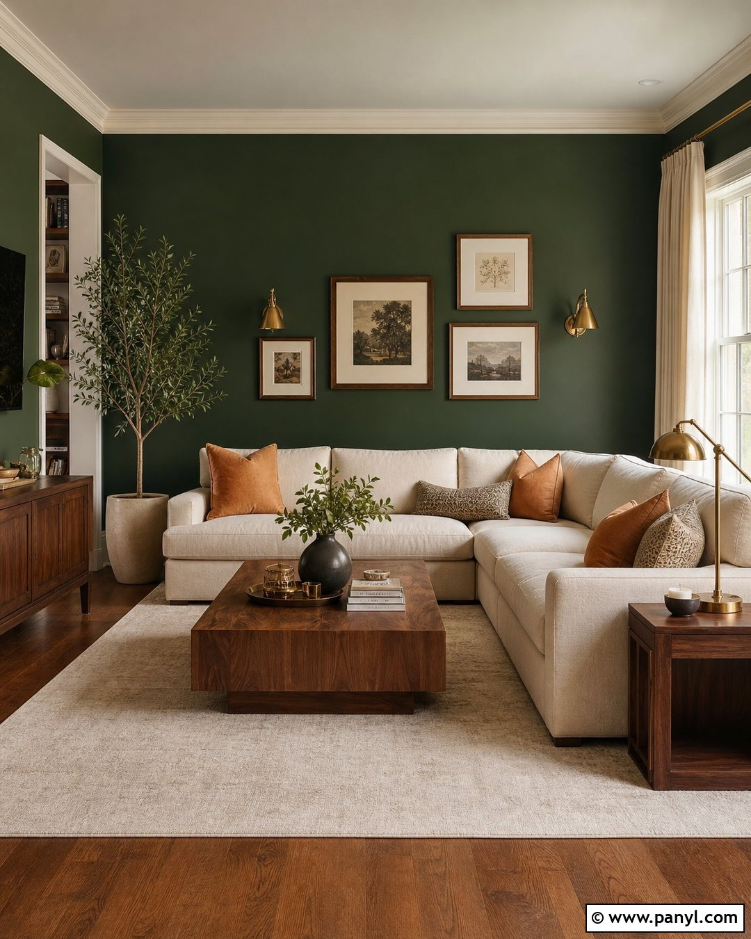 Forest Green Living Room Wall - 35 green wall interior ideas