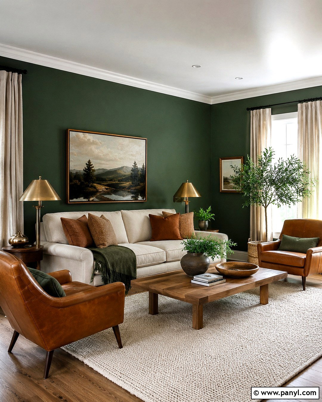 Forest Green Living Room Walls - 20 Rich Green Wall Paint Ideas