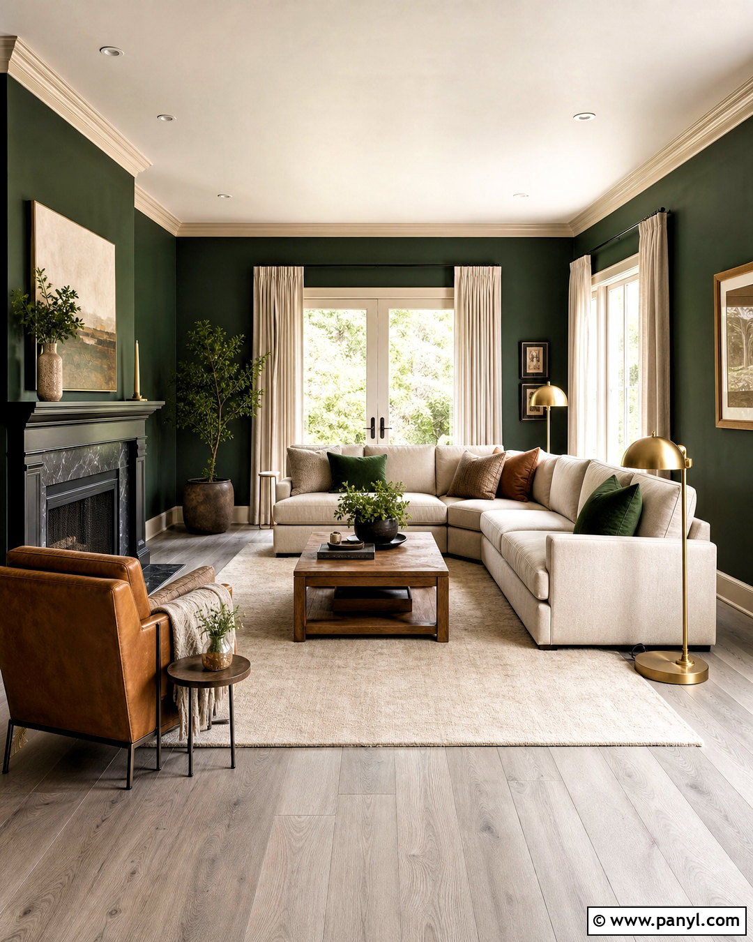Forest Green Living Room With Grey Flooring - 20 grey flooring living room paint colors