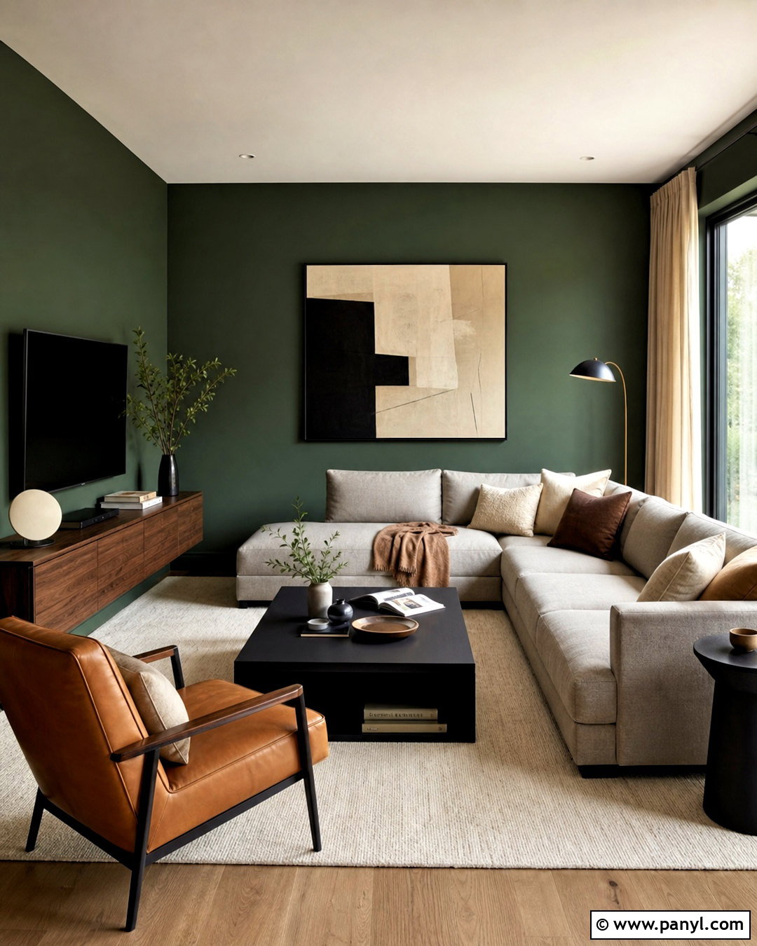 Forest Green Modern Living Room - 20 forest green room ideas