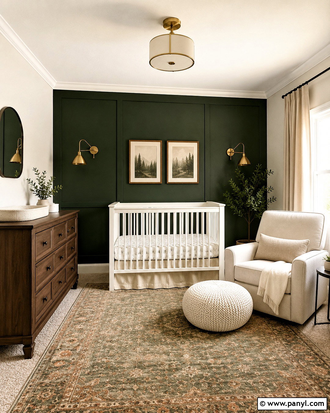 Forest Green Nursery Accent Wall - 20 Woodland Nursery Wall Color Ideas
