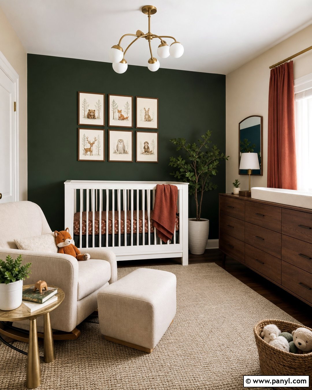 Forest Green Nursery Accent Wall - 20 Green Nursery Wall Color Ideas