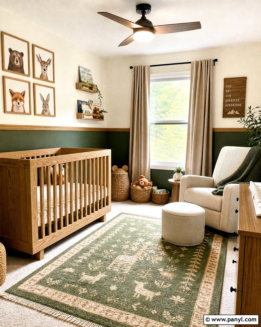 Forest Green Nursery With Natural Wood - 20 forest green decor ideas