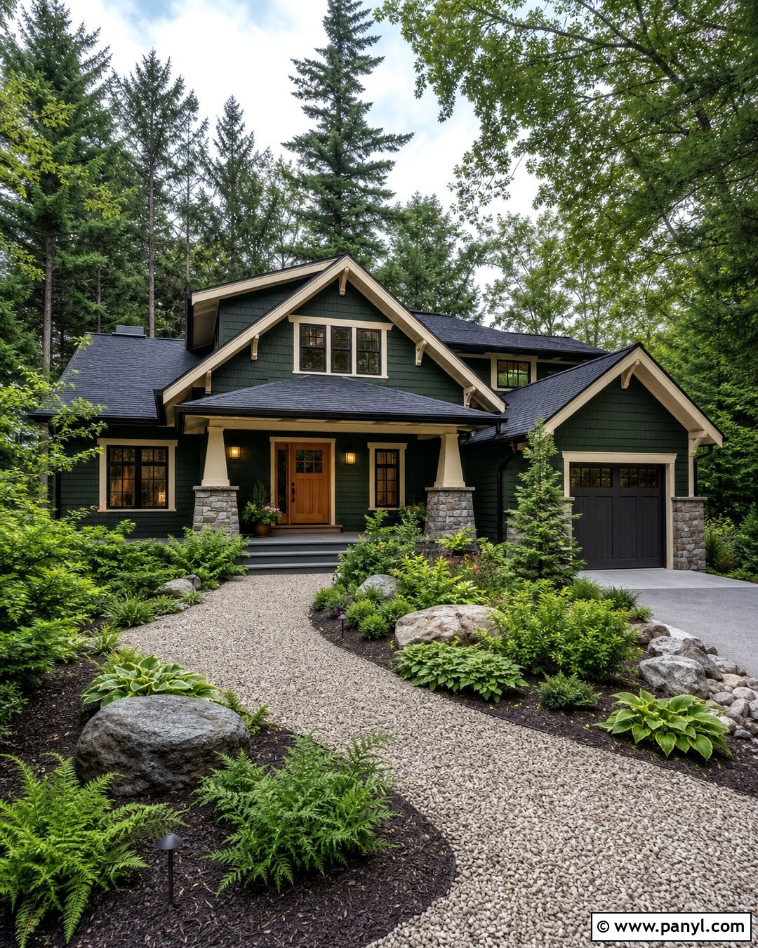 Forest Green Outside Wall Colour With Stone - 35 outside wall colour ideas