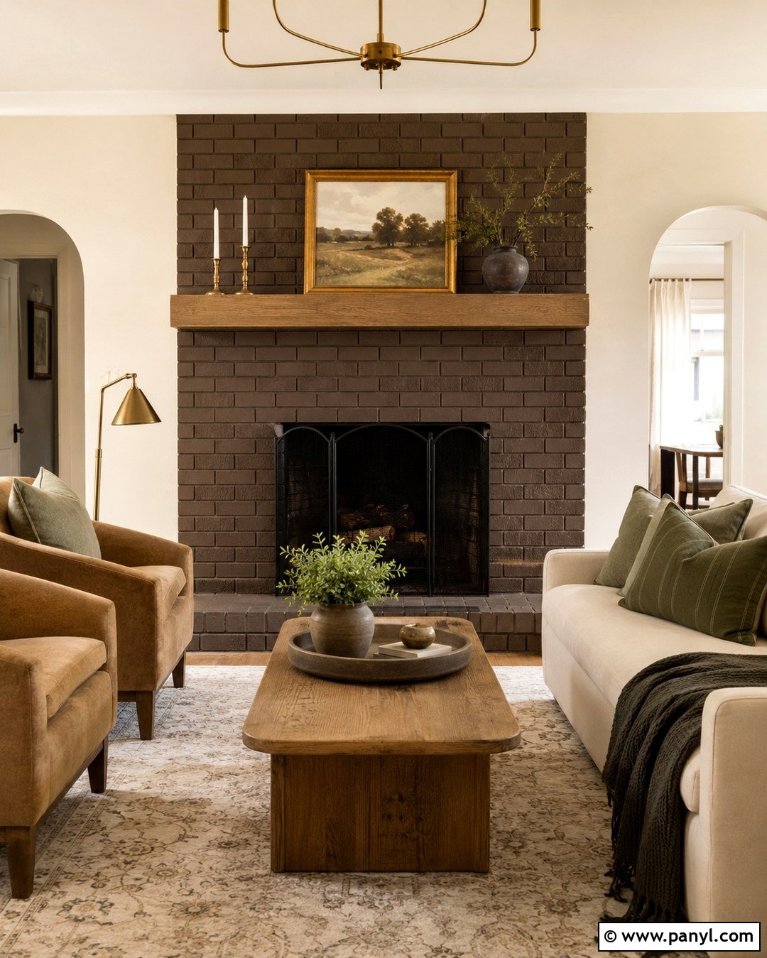 Forest Green Painted Brick Fireplace - 20 Fireplace Colors Painted Brick Ideas