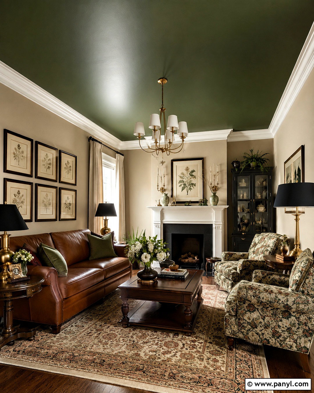 Forest Green Painted Ceiling - 20 painted ceiling ideas living room ideas