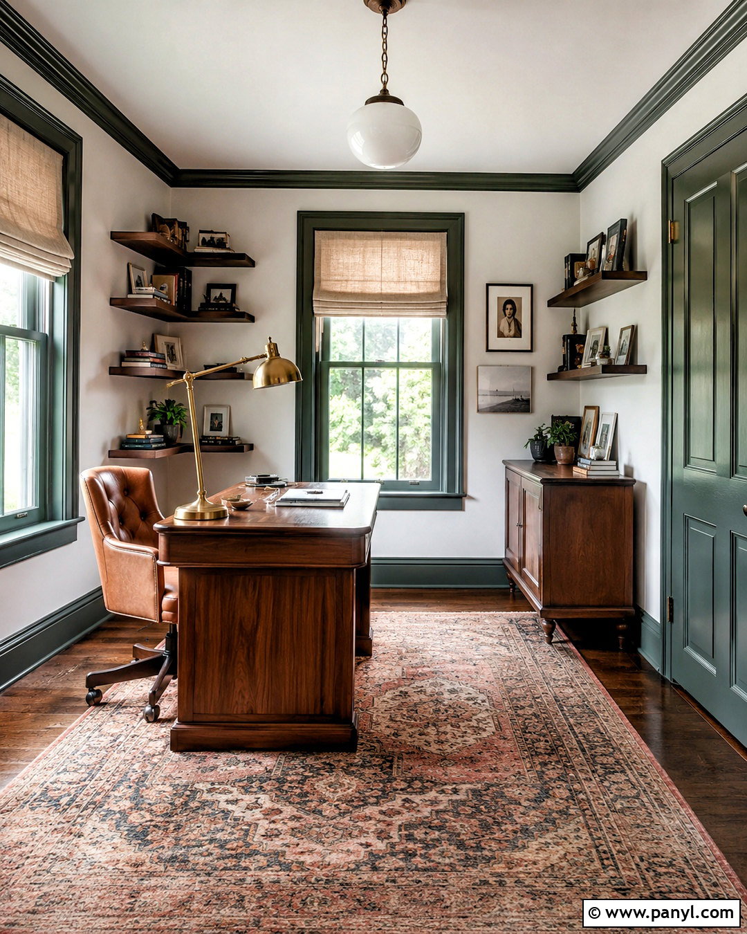 Forest Green Painted Skirting With White Walls - 20 White Walls Painted Skirting Ideas
