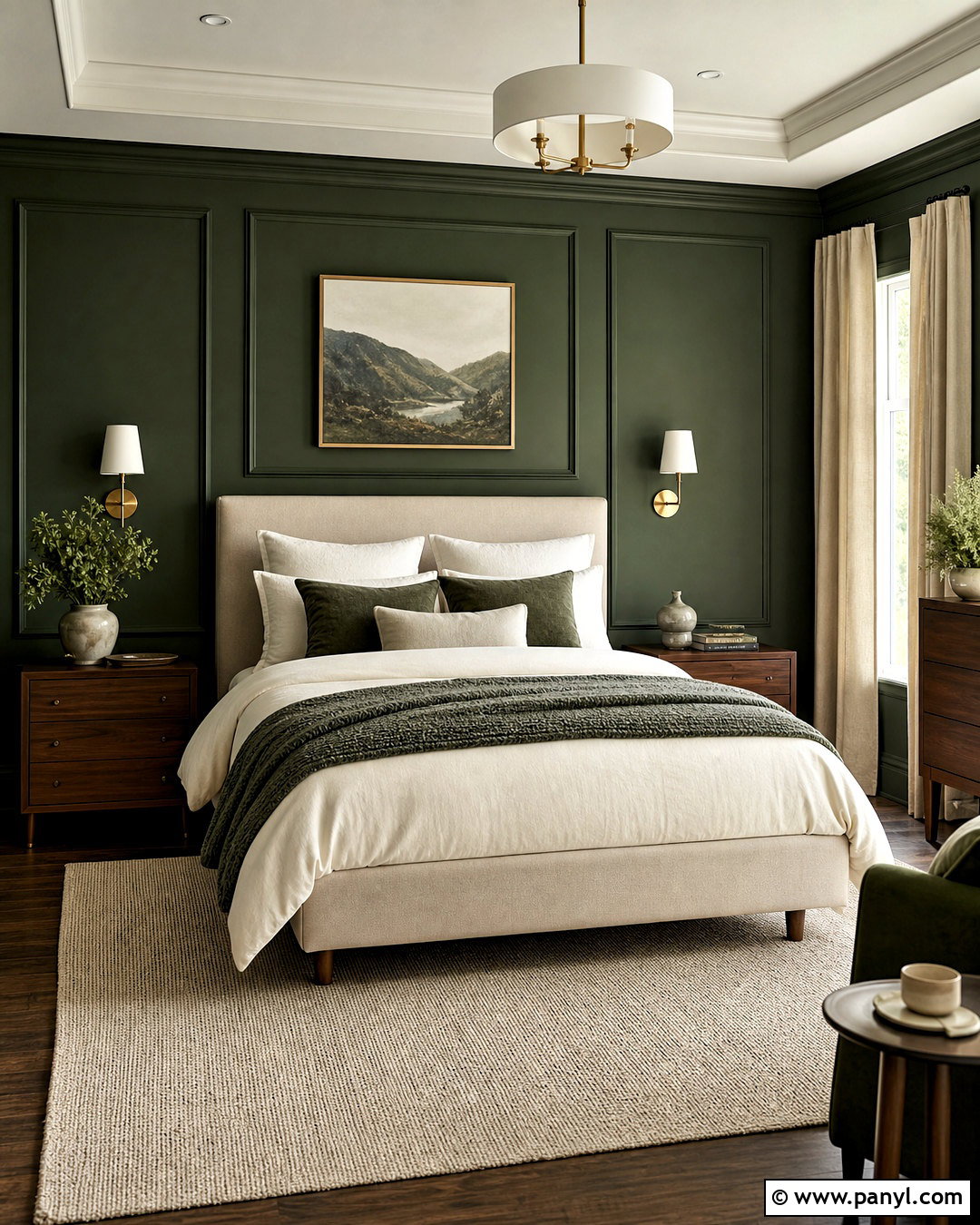 Forest Green Paneled Bedroom - 20 forest green bedrooms