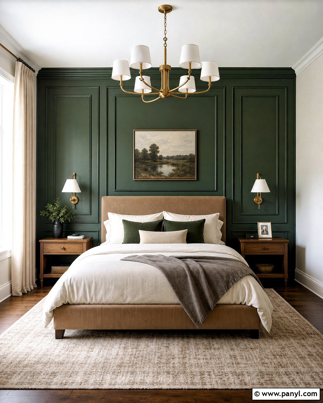 Forest Green Paneled Bedroom - 20 forest green bedroom ideas