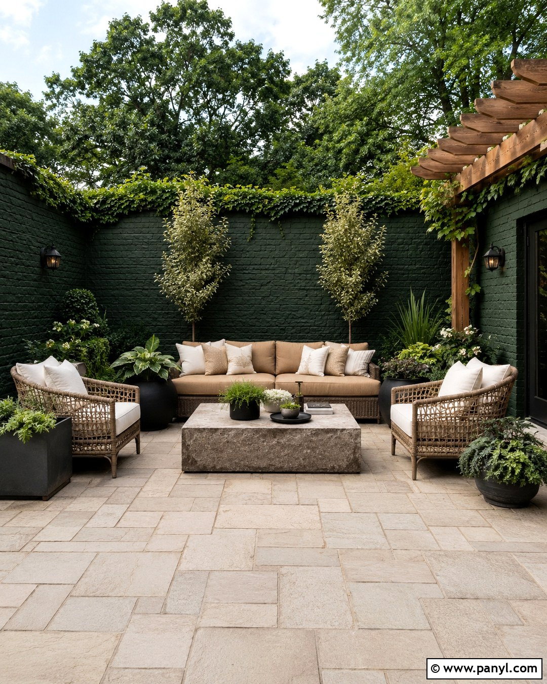 Forest Green Patio Wall - 20 Patio Wall Color Ideas