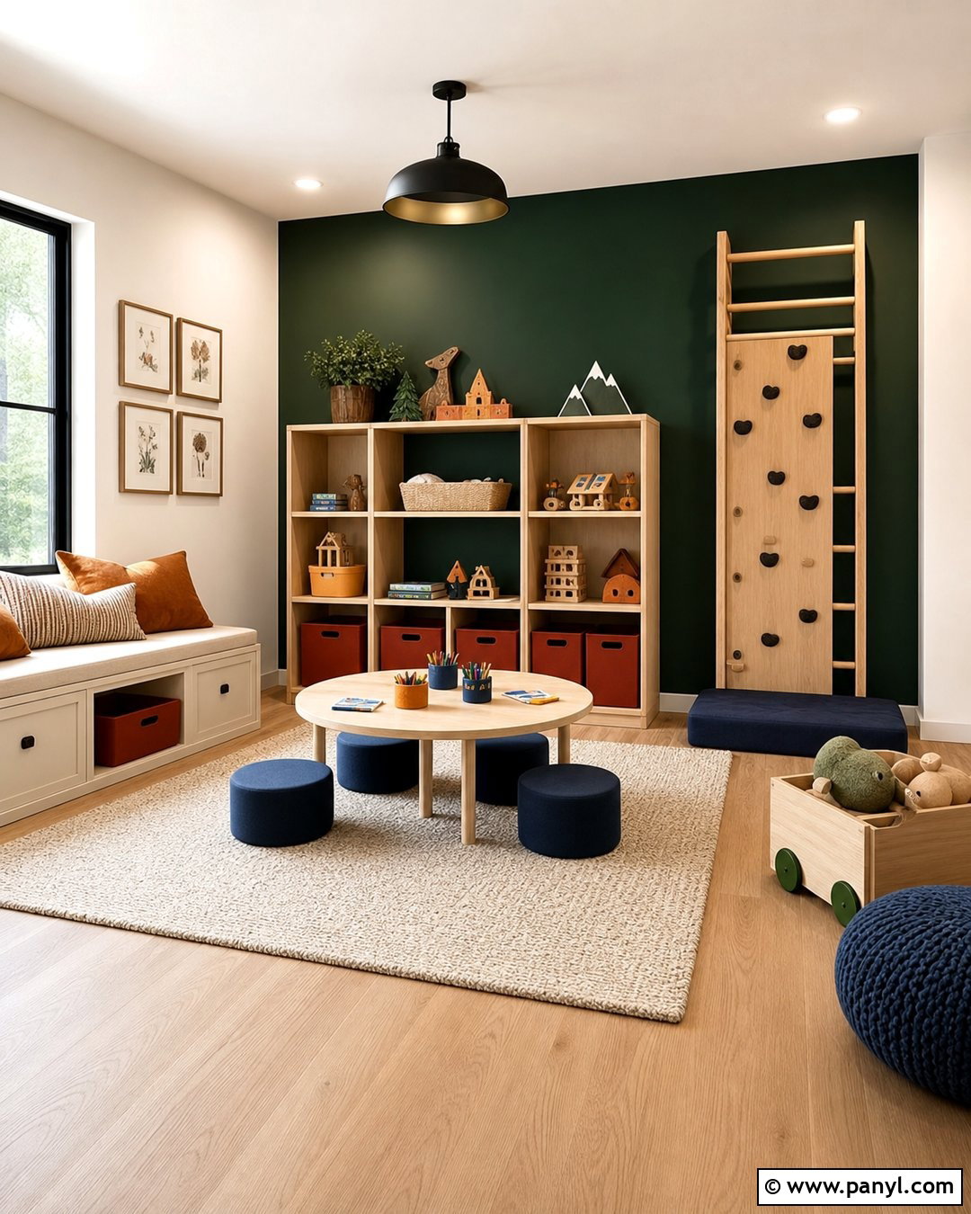 Forest Green Playroom Accent Wall - 35 playroom wall colors