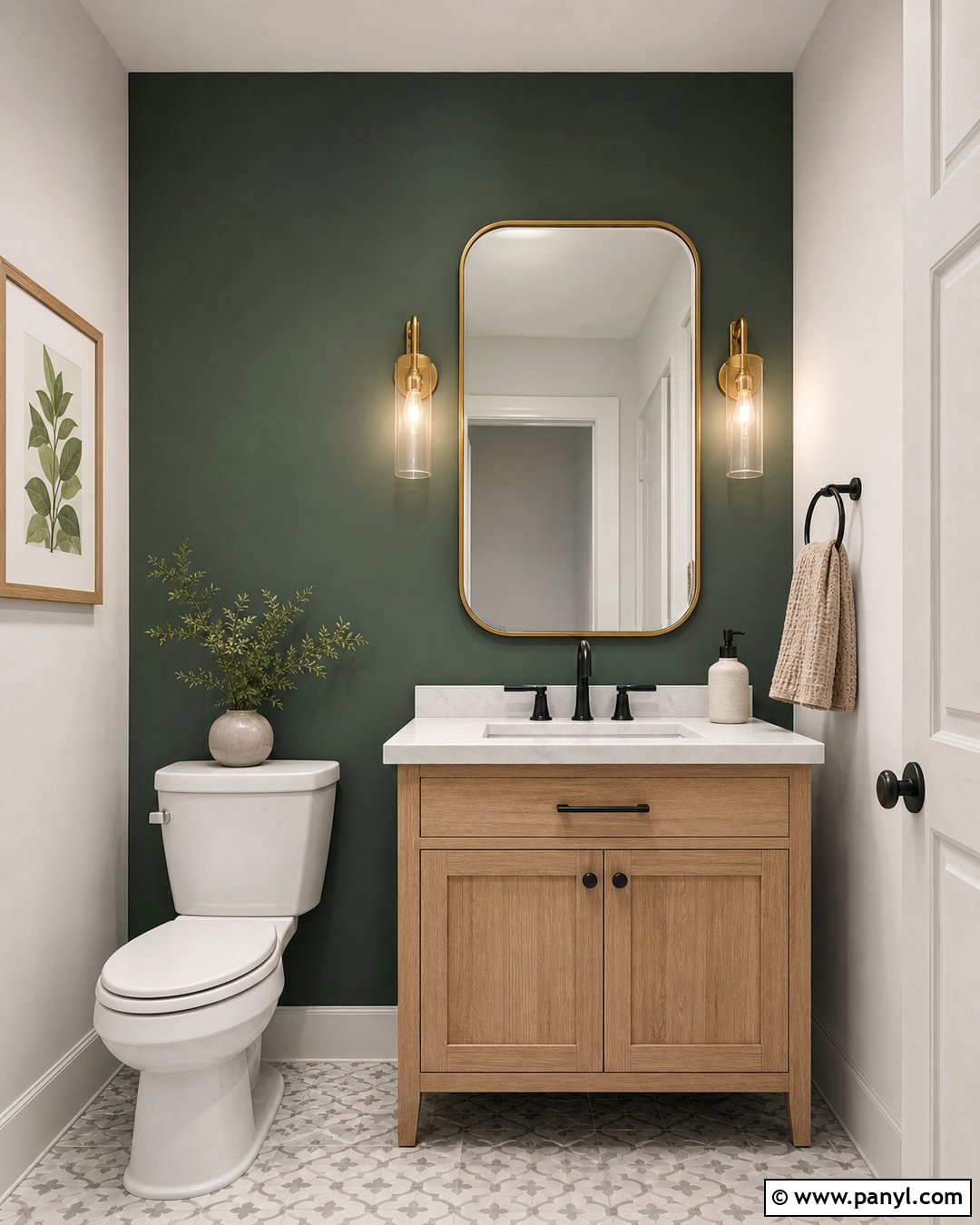 Forest Green Powder Room Accent Wall - 35 forest green accent wall ideas