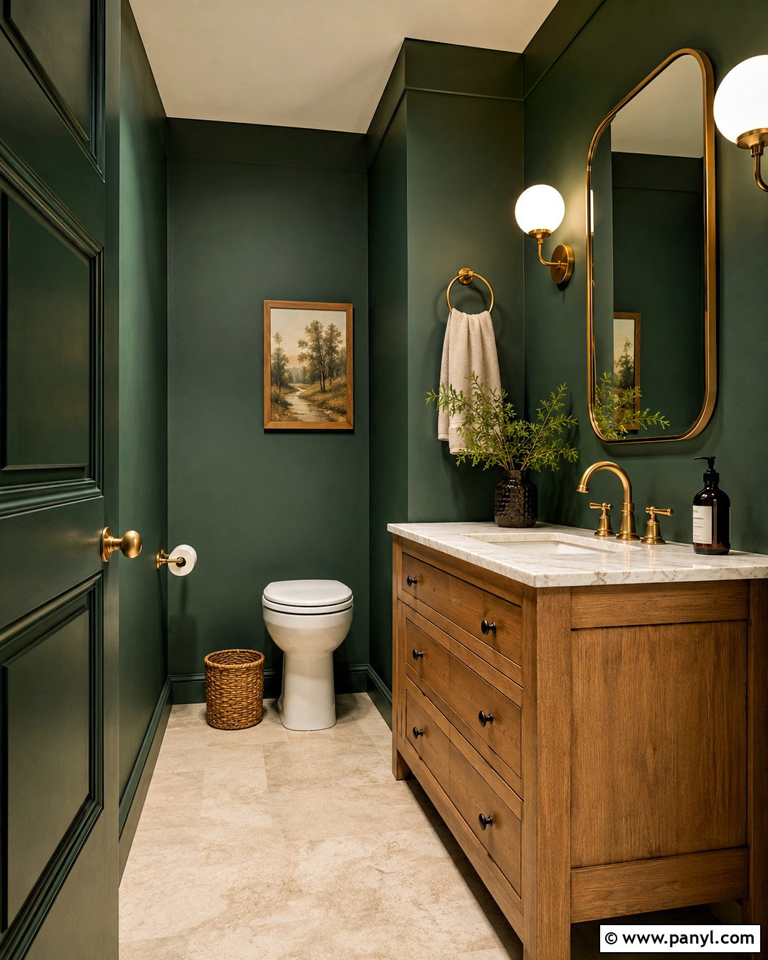 Forest Green Powder Room - 20 powder room paint colors
