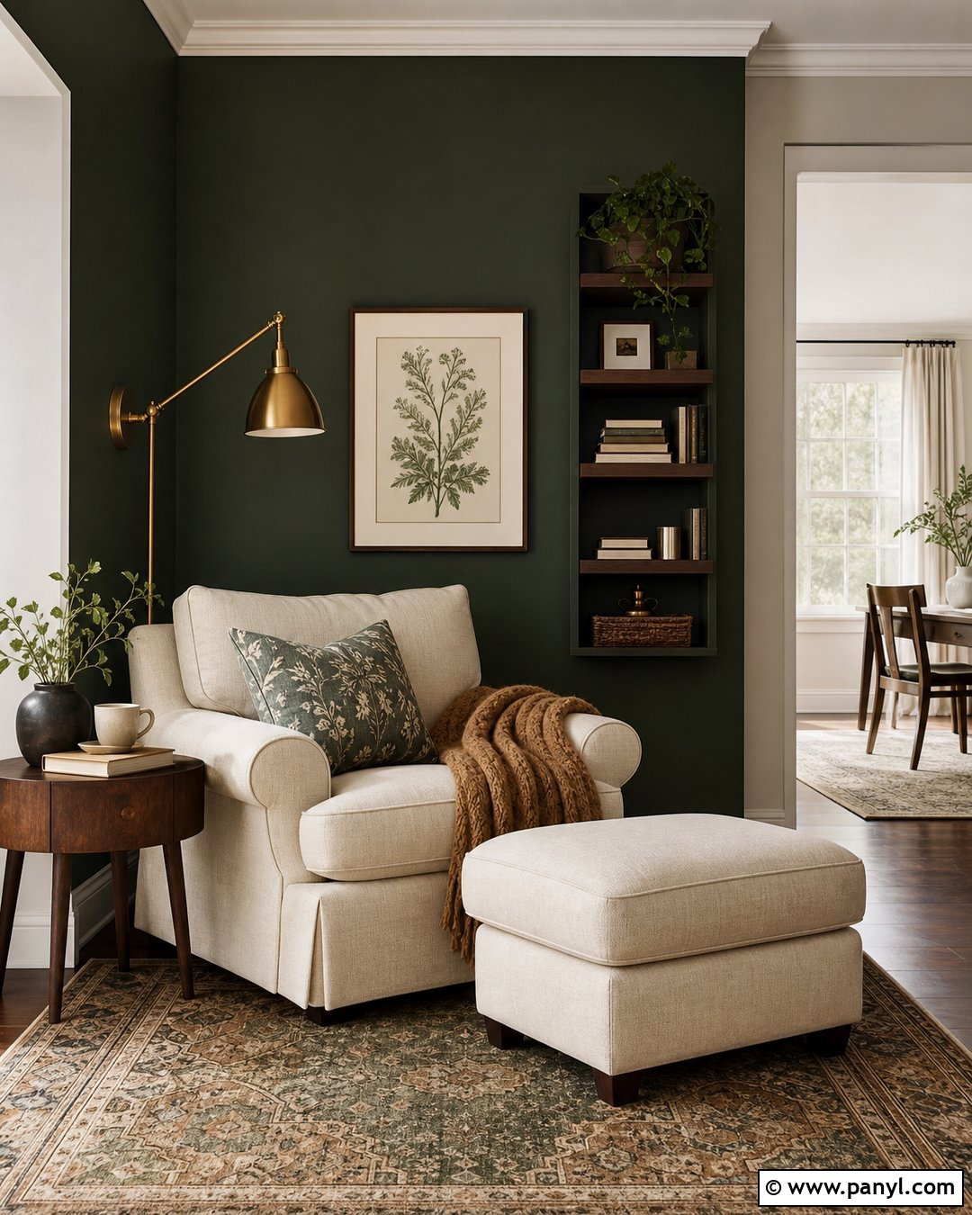 Forest Green Reading Nook Accent Wall - 35 forest green accent wall ideas