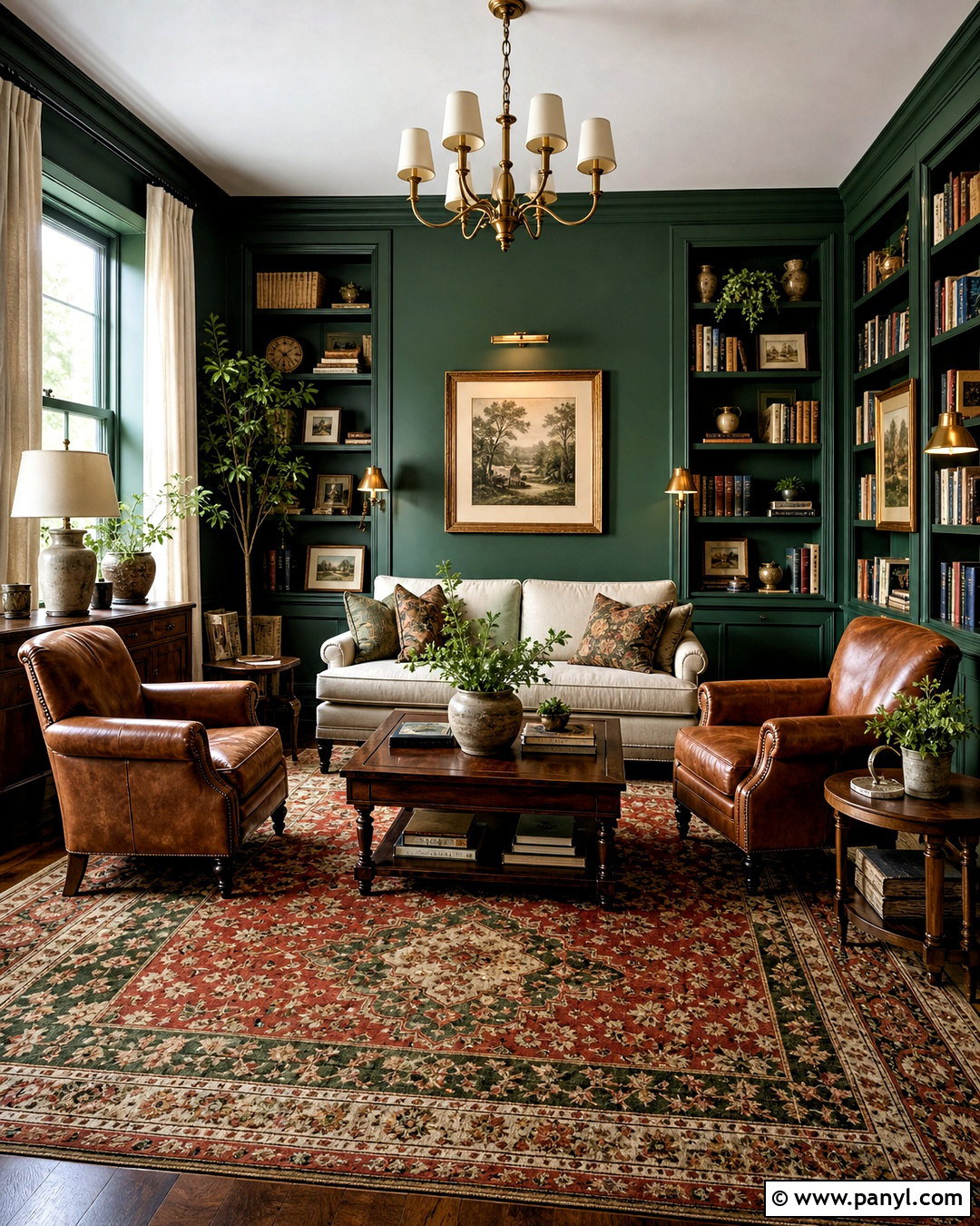 Forest Green Reading Room Color Scheme - 20 room colour ideas