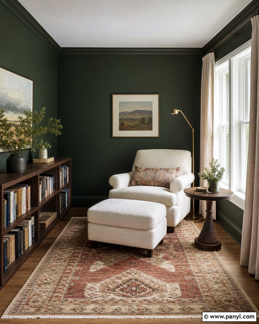 Forest Green Reading Room Walls - 25 Forest Green Wall Color Ideas