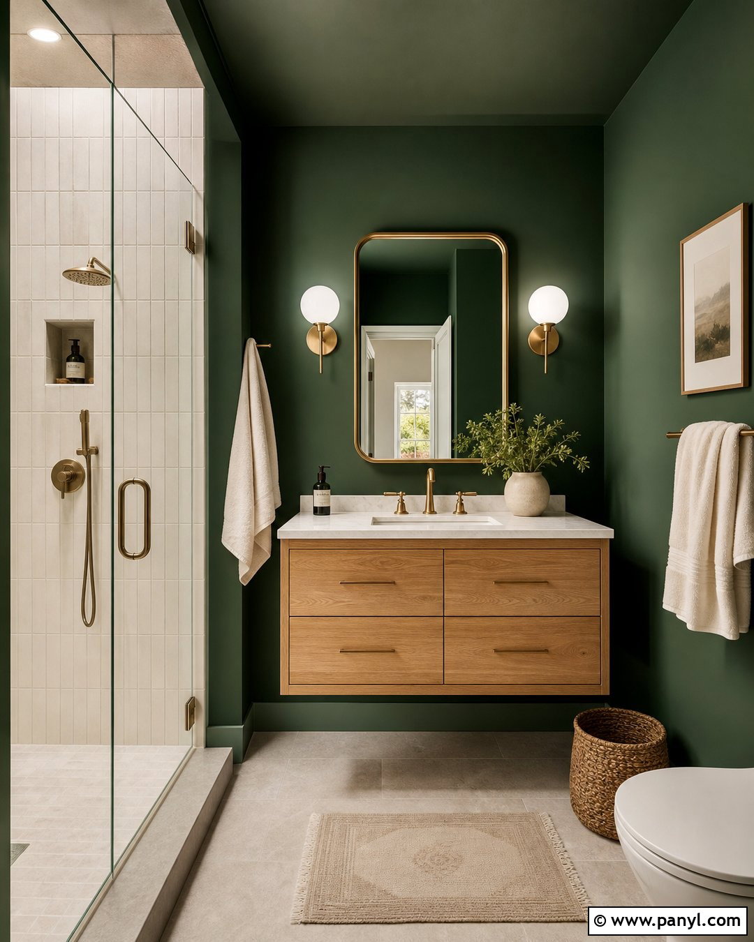 Forest Green Small Bathroom Walls - 25 Small Bathroom Wall Color Ideas