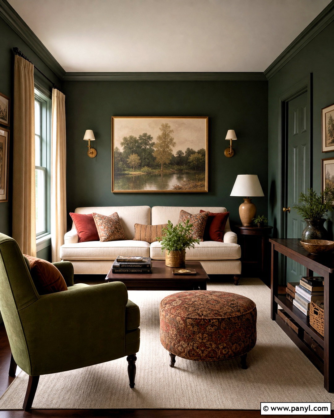 Forest Green Small Living Room - 20 small living room paint color ideas