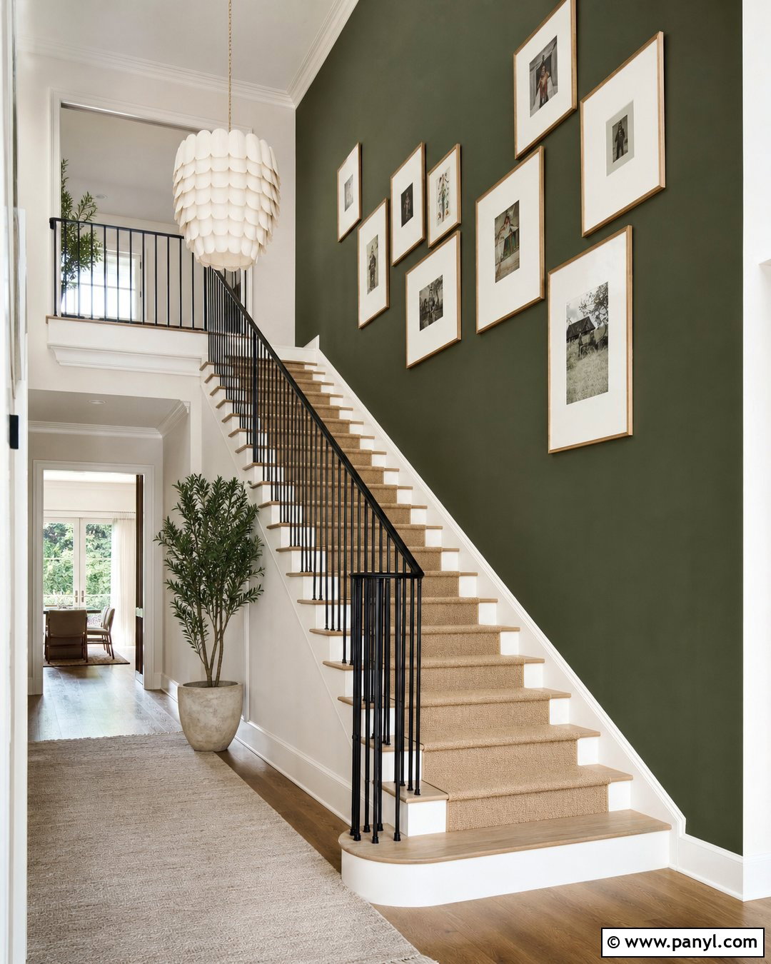 Forest Green Stairway Accent Wall - 35 forest green accent wall ideas