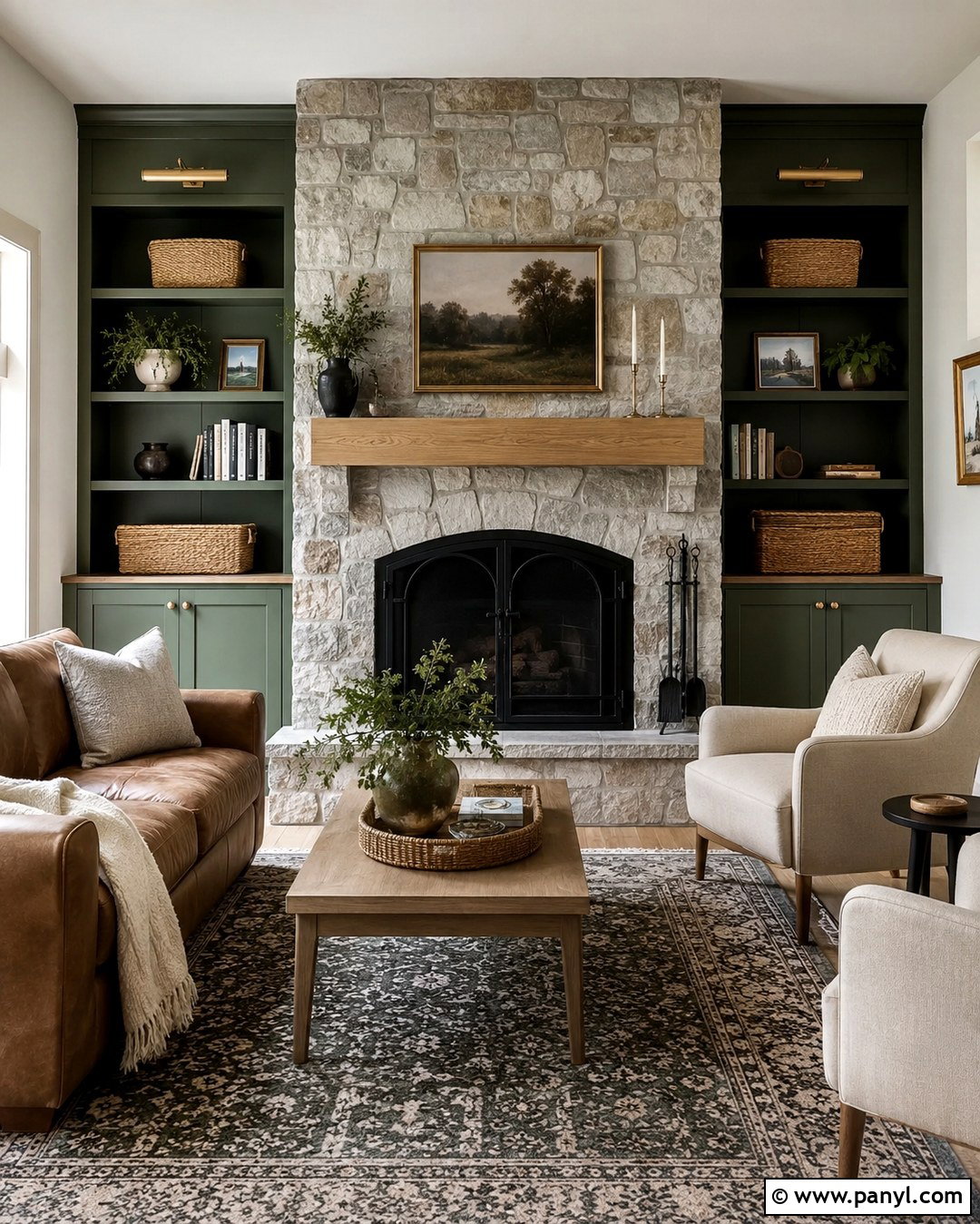 Forest Green Stone Fireplace Accent Wall - 20 Stone Fireplace Accent Wall Paint Colors