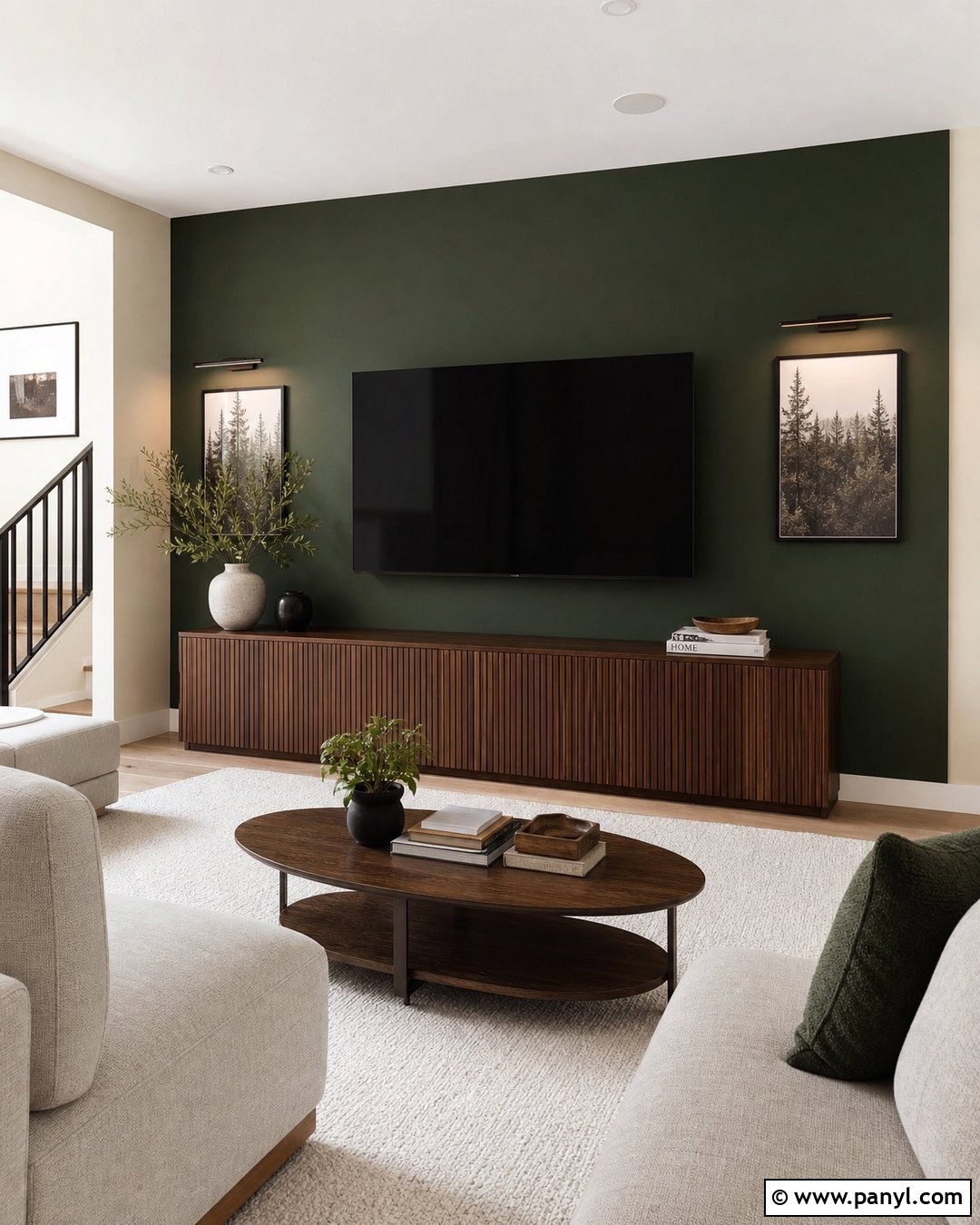 Forest Green TV Accent Wall - 35 forest green accent wall ideas
